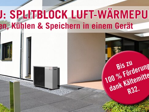 Nachhaltig & sicher in die Zukunft mit der neuen SPLITBLOCK Luft-Wasser-Wärmepumpe von bösch. | © bösch heizung.klima.lüftung
