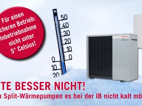 Tipp: Split-Wärmepumpe nur bei Temperaturen >5° Celsius in Betrieb nehmen! | © bösch heizung.klima.lüftung