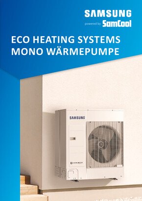 Titelbild des Prospekts "Eco Heating Systems Mono Wärmepumpen von Samsung powered bei SamCool"